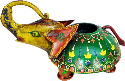 

Sancheti Art Elephant Iron 1 - Cup Tealight Holder(Green, Yellow, Red, Multicolor, Pack of 1)