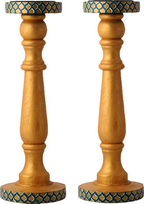 

Rang Rage Wooden Candle Holder Set(Multicolor, Pack of 2)
