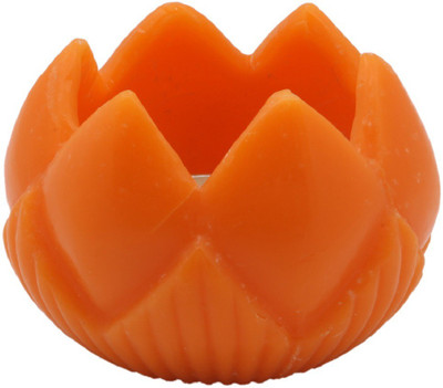 

JaipurCrafts Unique Lotus Shaped Porcelain 1 - Cup Tealight Holder(Orange, Pack of 2)