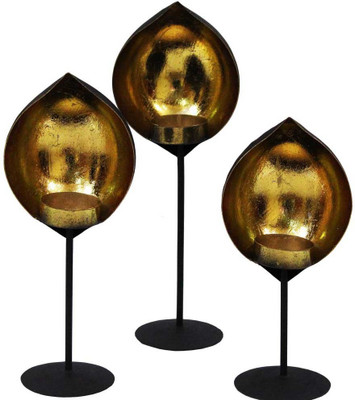 

Deals For Bulk Chirag Set of 3 Iron 3 - Cup Candle Holder(Black, Pack of 3)