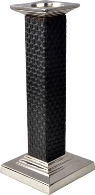 

Tisoro Aluminium & Rexine Candle Holder Aluminium 1 - Cup Candle Holder(Silver, Black, Pack of 1)