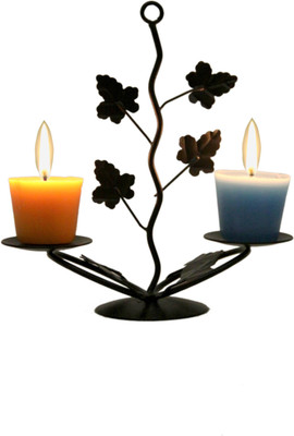

Aesthetic Decors Iron 2 - Cup Candle Holder(Black, Pack of 1)