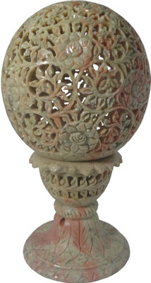 

Avinash Handicrafts Stone Candle Ball 5 Inch Carved Stoneware 1 - Cup Tealight Holder(Multicolor, Pack of 1)