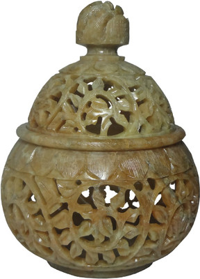 

Avinash Handicrafts Stone Haandi with lid 12 cm Stoneware 1 - Cup Candle Holder(Multicolor, Pack of 1)