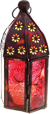 

Halowishes Iron Candle Holder(Red, Pack of 1)