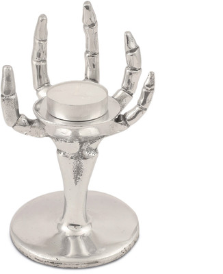 

Bubblewrap Scraggy Aluminium 1 - Cup Tealight Holder(Silver, Pack of 1)