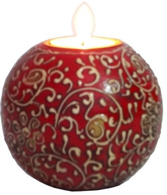 

Artlivo Bold Orb Wooden 1 - Cup Tealight Holder(Red, Pack of 1)