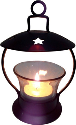 decor8 T Light Votive Round Base With Star Design On Top Iron 1 - Cup Candle Holder(Black, Pack of 1)