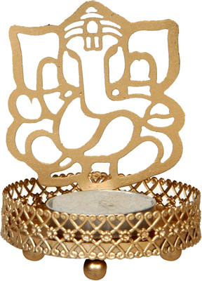 Divine Twinkler Iron Tealight Holder Set(Gold, Pack of 8)