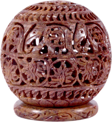 

Avinash Handicrafts Soap Stone Carved Candle Lamp Ball shape 4.5" Stoneware 1 - Cup Tealight Holder(Multicolor, Pack of 1)