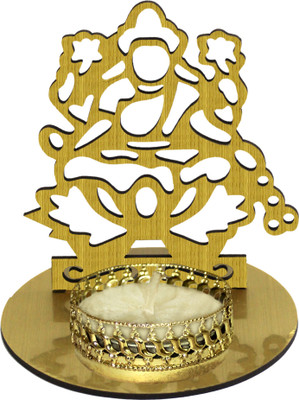 

Bliss Wooden Tealight Holder Set(Gold, Pack of 1)