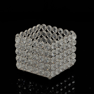 

Being Nawab Lustrous Square Crystal, Iron 1 - Cup Tealight Holder(White, Silver, Pack of 1)