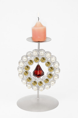 

Calmistry Cast Iron 1 - Cup Tealight Holder(White, Pack of 1)