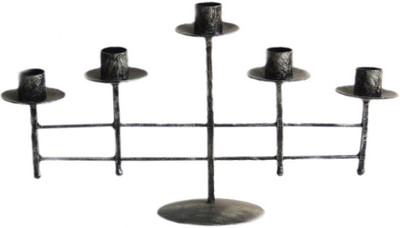 

The Decor Mart Iron Candle Holder(Silver, Black, Pack of 1)