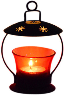 

Ashiana Lantern style T-light holder Cast Iron Tealight Holder(Black, Pack of 1)