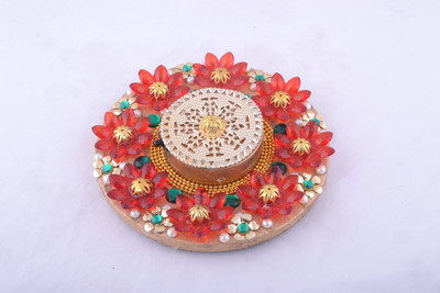 

Ashiana Diwali Special! 9 LED Crystal Flower floating rangoli - Red Crystal Tealight Holder(Red, Pack of 1)