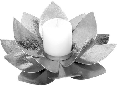 

SWHF Cast Iron Candle Holder(Silver, Pack of 1)