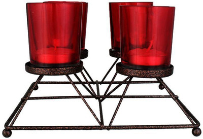 

Bliss Foursome Iron 4 - Cup Tealight Holder(Brown, Pack of 9)