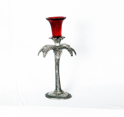 

Etsi Bitsi Silver Plated, Aluminium 1 - Cup Candle Holder(Red, Pack of 1)