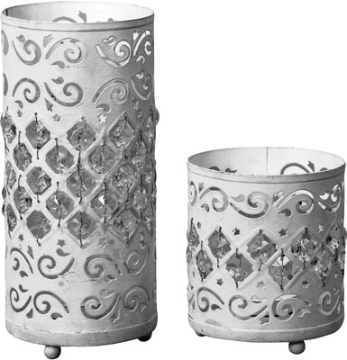 

Bliss Iron Tealight Holder(White, Pack of 2)