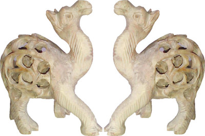 Aashi Marble Candle Holder(White, Pack of 2)