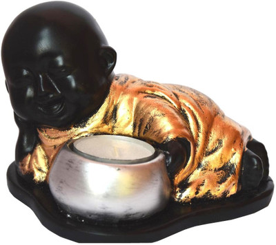

Deals For Bulk Lying Baby Buddha With T-Lite Candles Polyresin 1 - Cup Tealight Holder(Black, Pack of 1)