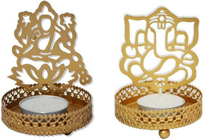 

Sufi's Collection Iron Tealight Holder Set(Gold, Pack of 2)