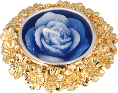 

Siri Creations Flower Carving with gold polish Silver Plated 1 - Cup Candle Holder(Gold, Pack of 1)