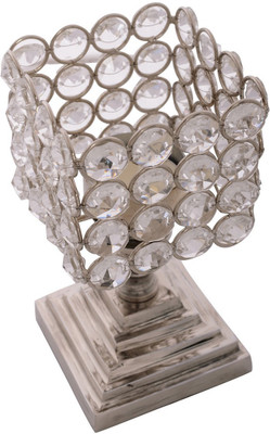 

eCraftIndia Love Moments Square Shape Crystal 1 - Cup Tealight Holder(White, Silver, Pack of 1)