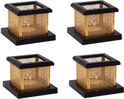 

AM VAASITI Ultra TLight Wooden 4 - Cup Tealight Holder Set(Multicolor, Pack of 4)