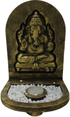 

Fabionic Ganesha Single T-Light Wooden 1 - Cup Tealight Holder(Black, Pack of 1)