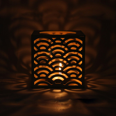 

Trends on Wall Wooden 1 - Cup Tealight Holder Set(Grey, Pack of 1)