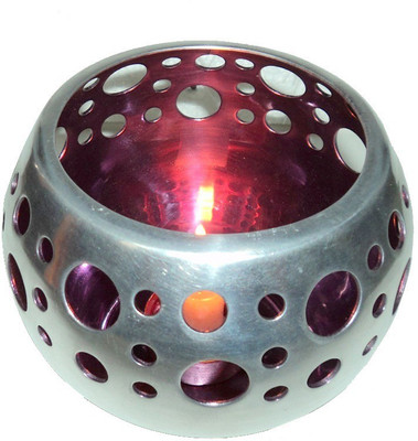 Priyangi Fashion Era Aluminium 1 - Cup Tealight Holder(Silver, Pack of 1)