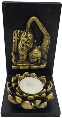 

Fabionic Shiv & Parvati Small Single T-Light Wooden 1 - Cup Tealight Holder(Black, Pack of 1)