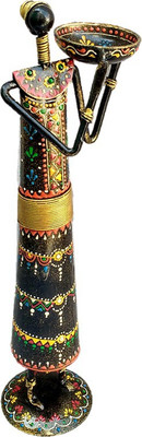 

Sancheti Art 13 Inches Tall Masai Figurine Cast Iron 1 - Cup Tealight Holder(Gold, Multicolor, Pack of 1)