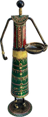 

Sancheti Art 13 Inches Tall Masai Figurine Cast Iron 1 - Cup Tealight Holder(Green, Red, Multicolor, Pack of 1)