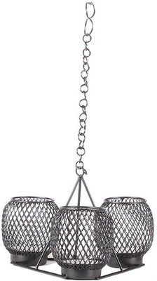 

Apkamart Handicraft Decorative Votive T Light Stand - For Home Decoration, Festivals and Gifts Iron 3 - Cup Tealight Holder(Black, Pack of 1)