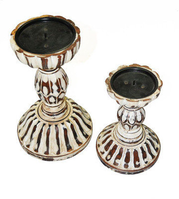 

Artlivo Wooden 2 - Cup Candle Holder(Brown, Pack of 2)