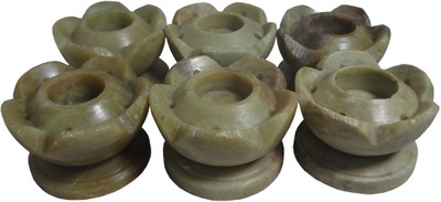 Avinash Handicrafts Flower shape 4 cm (Set of 6) Stoneware 1 - Cup Candle Holder(Multicolor, Pack of 6)