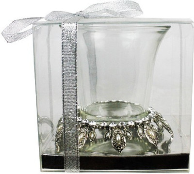 

The Candle Shop Silver Plated 1 - Cup Candle Holder(Silver, Pack of 2)
