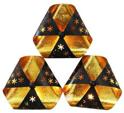 

Deals For Bulk Pocket chirag Set of 3 Iron 3 - Cup Candle Holder(Gold, Pack of 3)