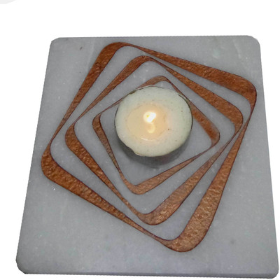

Niksang Arts Marble Tealight Holder(White, Pack of 1)