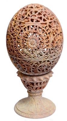 

Artist Haat Handcarved Natural Soapstone Stoneware 1 - Cup Tealight Holder(Beige, Pack of 1)