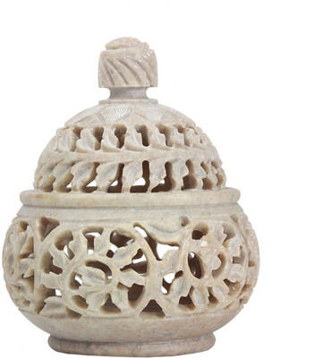

pooja creation Stoneware Candle Holder Set(White, Pack of 1)