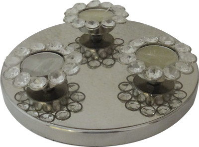 

The Divine Luxury Silver Plated 3 - Cup Tealight Holder Set(Silver, Pack of 1)