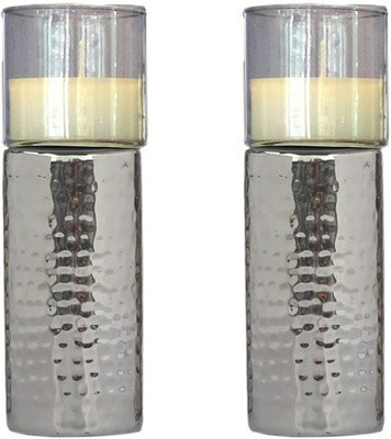 

AM VAASITI Wax Pillar Stand Aluminium 2 - Cup Tealight Holder(Multicolor, Pack of 2)