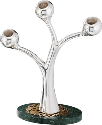 Episode Silver Candle Holder(Silver, Pack of 1)