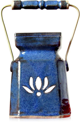 

aamori Ceramic Tealight Holder(Blue, Pack of 1)