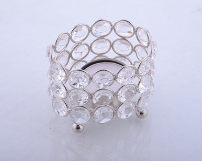 

Ashiana Crystal small oval T- light Holder Crystal Tealight Holder(Silver, Pack of 1)