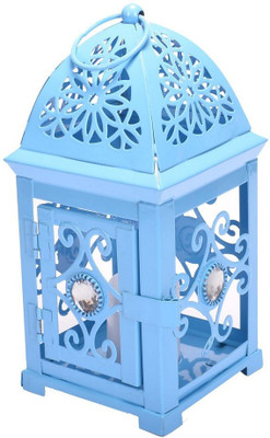

Scrafts Metal Flower Single Stone Antique Cage BL Steel Candle Holder(Blue, Pack of 1)